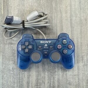 Sony Playstation PS1 PS2 - Clear Blue Controller SCPH-110